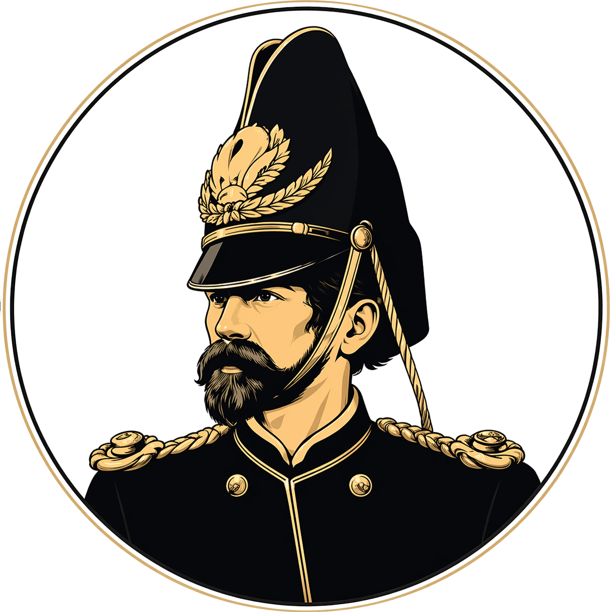 Illustrated portrait of Captain Myles W. Keogh in cavalry uniform